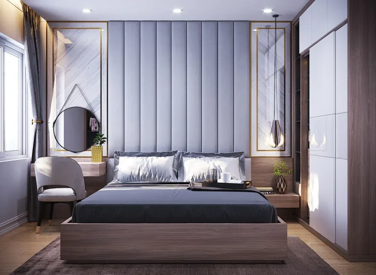Combo giường ngủ và kệ bàn cao cấp